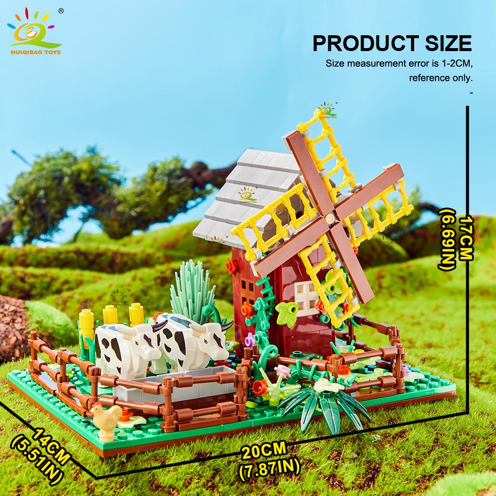 Non-Toxic Moc Farm Truck Pigsty Windmill House Building Block Farmer Tractor Vehicle Car Brick City Construction Toy For Children
