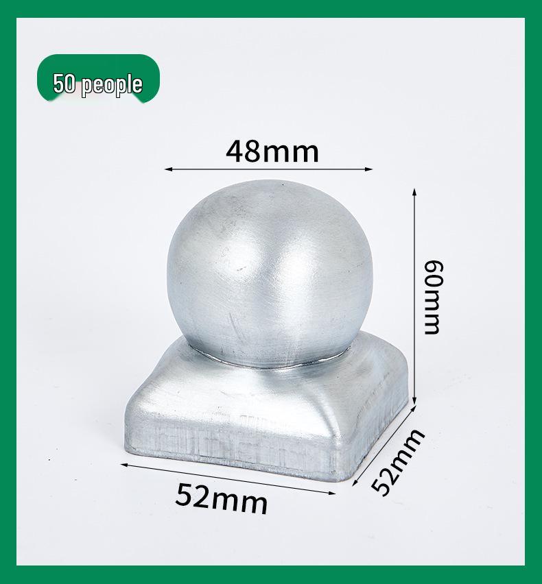 Wrought Iron Galvanized Ball Fence Post Cap for Square & Round Tubes