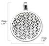 Flower of Life of Divine Geometry Flower of Life Sterling Silver 925 Pendant Pendant Top (flower life) - - - -