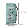 Grandma Style Santa Claus Decorative Print Long Wallet Multifunctional Portable Snap Button Coin Purse Unisex Perfect Birthday Holiday Gift for