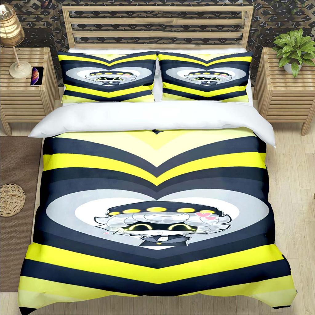 Comforter Fashion Cartoon Murder Drone Print Bedding Set Comforter Bed Youth Kids Girl Boys Luxury Birthday Gift