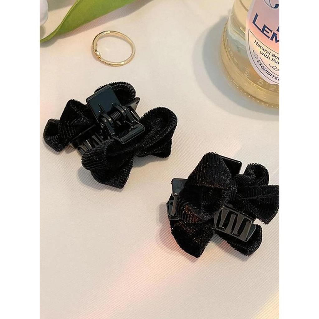1 Pcs Black Black Bow Tie Grip Clip At the Back of the Head For Women Girls Suitable for Daily Use