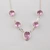 Morganite Gemstone 925 Sterling Silver Handcrafted Partywear Necklace 16-18" Gift For Anniversary RN-3-4