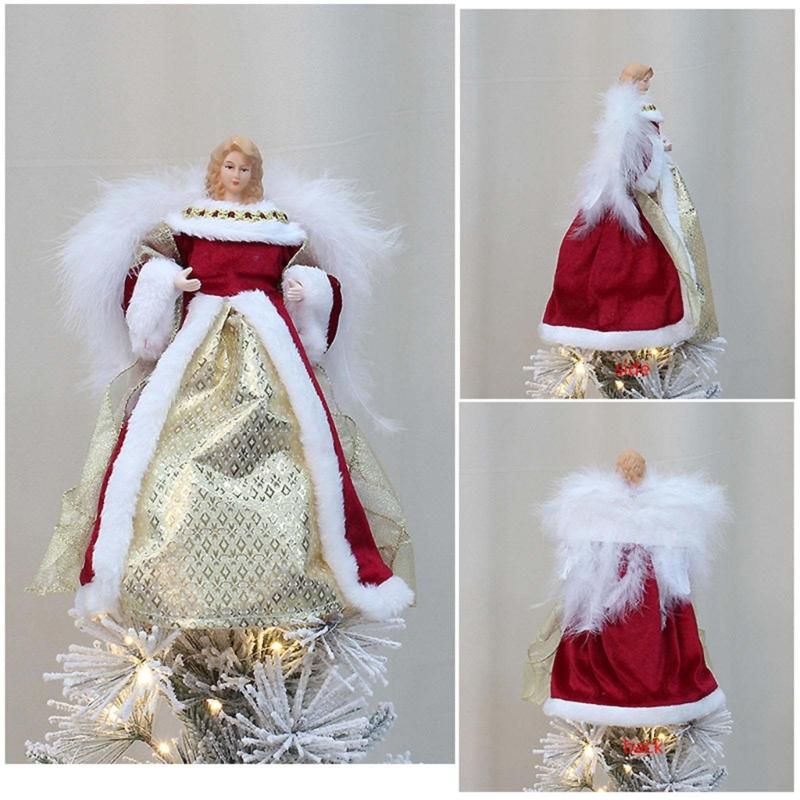 Weihnachtsbaum Dekoration Zubehör Plüsch Flügel Engelbäume Spitze Stilvolles Feiertagsaccessoire Festliche Ornament Dekorationen