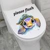 Cartoon PVC Sea Animal Toilet Sticker Please Flush Removable Toilet Sign Sticker Washable Cute Bathroom Decals Home Decor