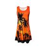 Women's Tropical Print Beach Dress Round Neck Sleeveless Dress Perfect for Spring & Summer Vacations Y2k Ladies Clothes Tee Tops