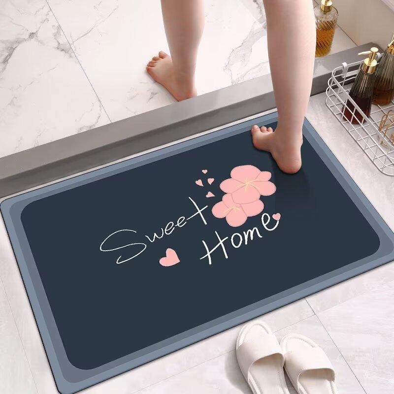 Diatom mud toilet bathroom toilet door soft floor mat toilet water absorbent non-slip foot pad door quick drying carpet