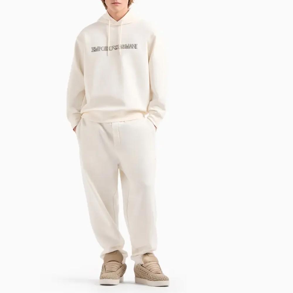 EMPORIO ARMANI Logo-Embroidered Drawstring Hoodie 3D1M63-1JHSZ-01A9