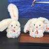 Plush Bunny Keychain With Squeaker And Pearl Chain For Kids And Adults