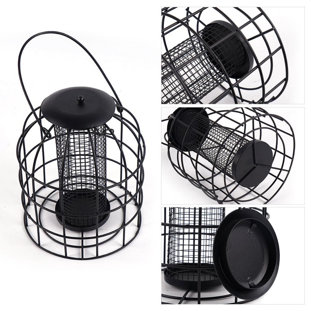 Durable Iron Cage Bird Feeder Iron Bird Food Dispenser Feeding Column Bird Feeder Garden Use