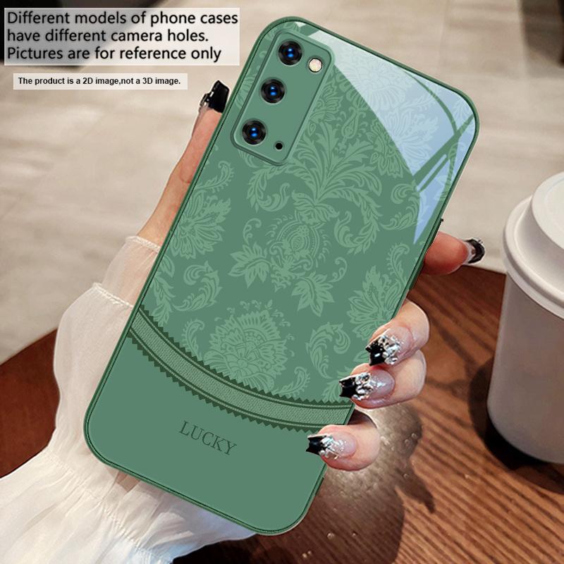 White Floral Vine Pattern For Samsung S25 S25 Edge S25Ultra S8 9 S10 20 U Ltra S21 Pro 22 Plus S23 FE S24 Ultra Glass Phone Case