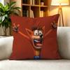 CCCrash Bandicoot Classic Orange Marsupial  Square DoubleSided printed Pillow Case Bedroom Bedside Pillow Sofa Cushion Cover