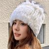 Hat Winter Women's Winter Fashion Rabbit Hair Baotou Hat Women's Youth Wool Thickened Warm Ear Protection Fur Ladies