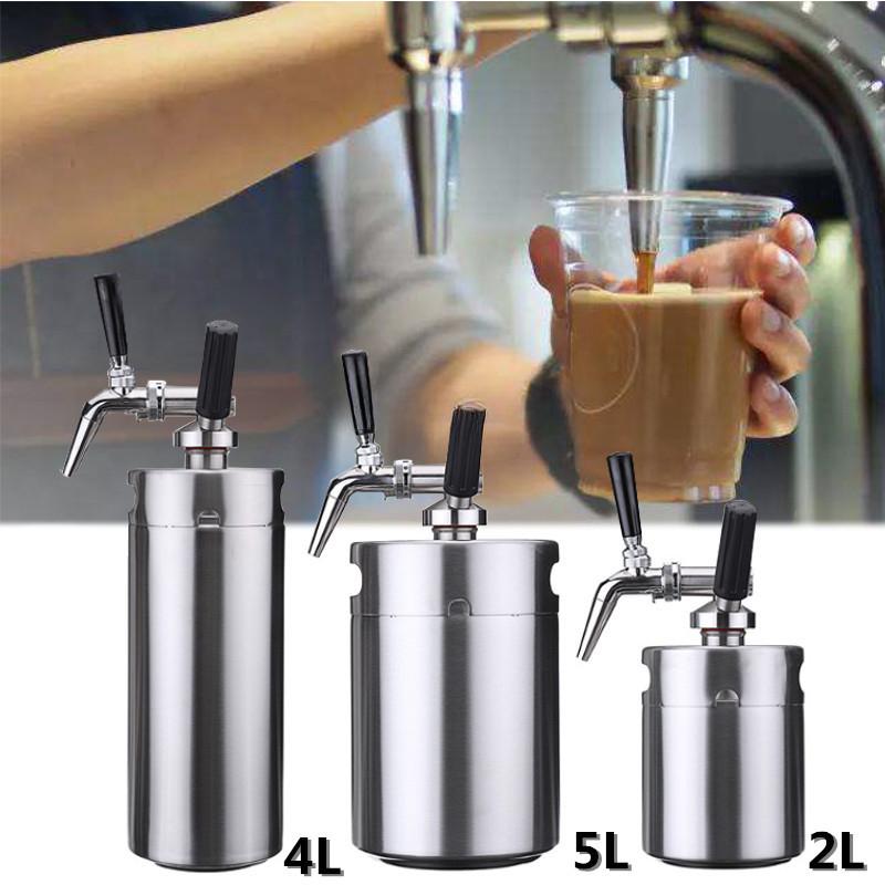 2L/4L/5L Stainless Steel Foam Maker Foamer Camping Home Cafe Nitrogen Foamed Coffee Machine Coffee Pot Stainless Steel Coffee Maker 2L
