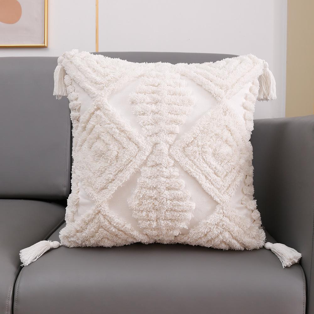 

Подушка в богемном этническом стиле, белая, с кисточками, наволочка, наволочка для диванной подушки 45 * 45 pillow cover without core