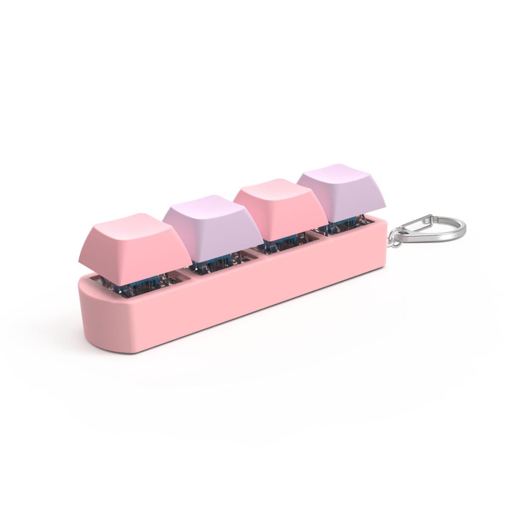 4Keys Finger Button Anti-stress Toys Mechanical Keyboard Keycaps Office Decompression Calming Keychain Gifts for Children Adults