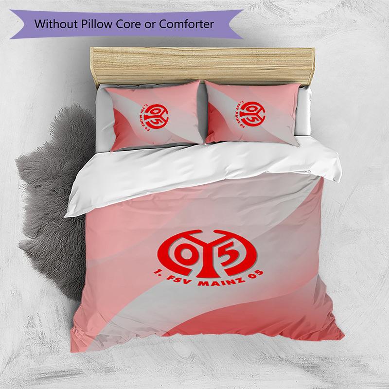 Mainz FC Printed 3PCS Bedding Set Breathable Duvet Cover with Pillowcases Decorative Bed Linen for Bedroom Home