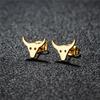 New Creative Stainless Steel Bull Head Stud Earrings for Men Women Unique Animal Jewelry Boy Girls Party Cow Earings Accessories