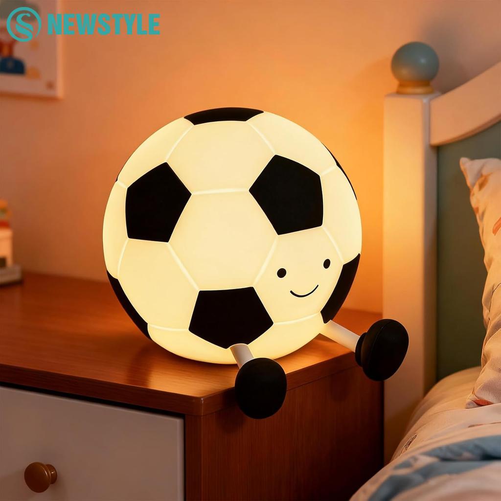 Soccer Silicone Night Light Rechargeable Dimmable and Soft Touch Beside Soccer Lamp With Timer For Nursery Room Decor