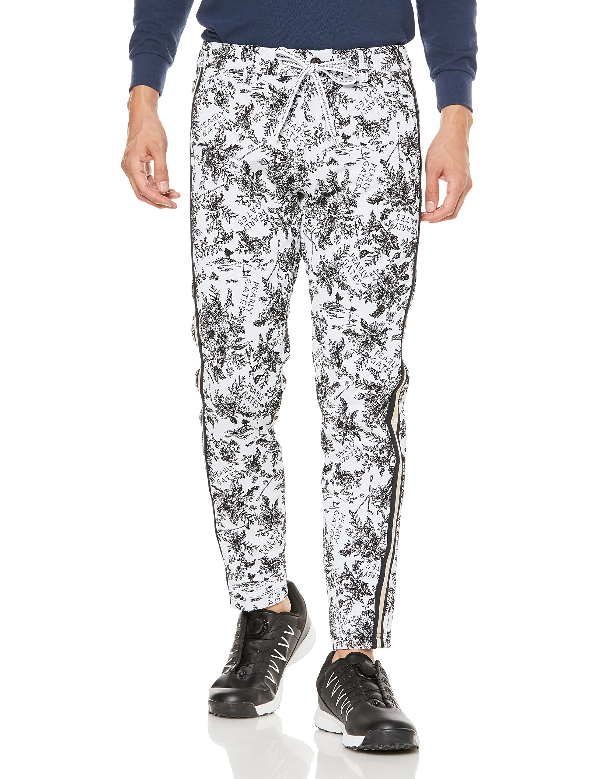 

PEARLY GATES Men s Long Pants, Delicate Floral Print, Size JQ, 053-2231909, 031_White Base, Size 5 [L]