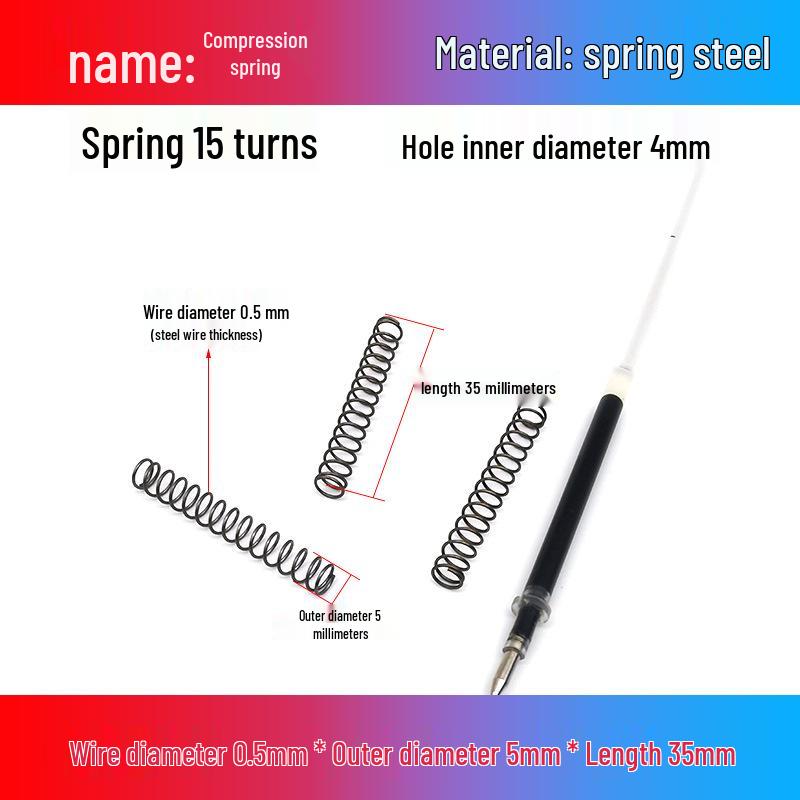 0.5mm Diameter Spring Steel Compression Spring for Precision Experiments and Miniature Helmet