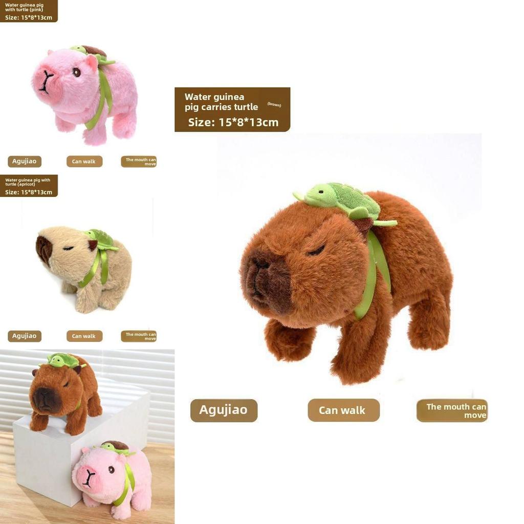 Cute Capybara Plush Toy With Walking Sound Features For Kids Playing And Gift Giving