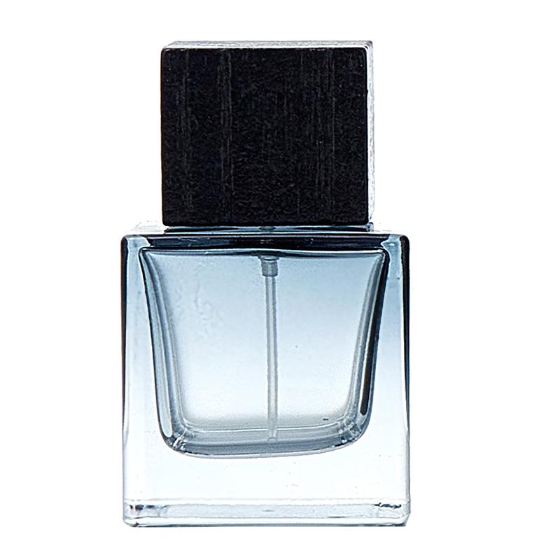 Square Frosted Thick Bottom Glass Perfume Bottle with Bayonet Press Dispenser, Portable Sample Size for Men's Fragrance.