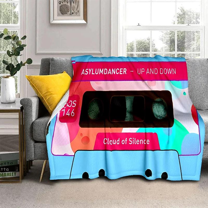 3D Music Cassette Tape Retro Pattern Blanket,Soft Throw Blanket for Home Bedroom Bed Sofa Picnic Travel Office Cover Blanket Kid
