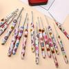 Sunflower Printed Handle Knitting Needles Fine Hook Head Doll Weaving Hooks  For Doll Weaving