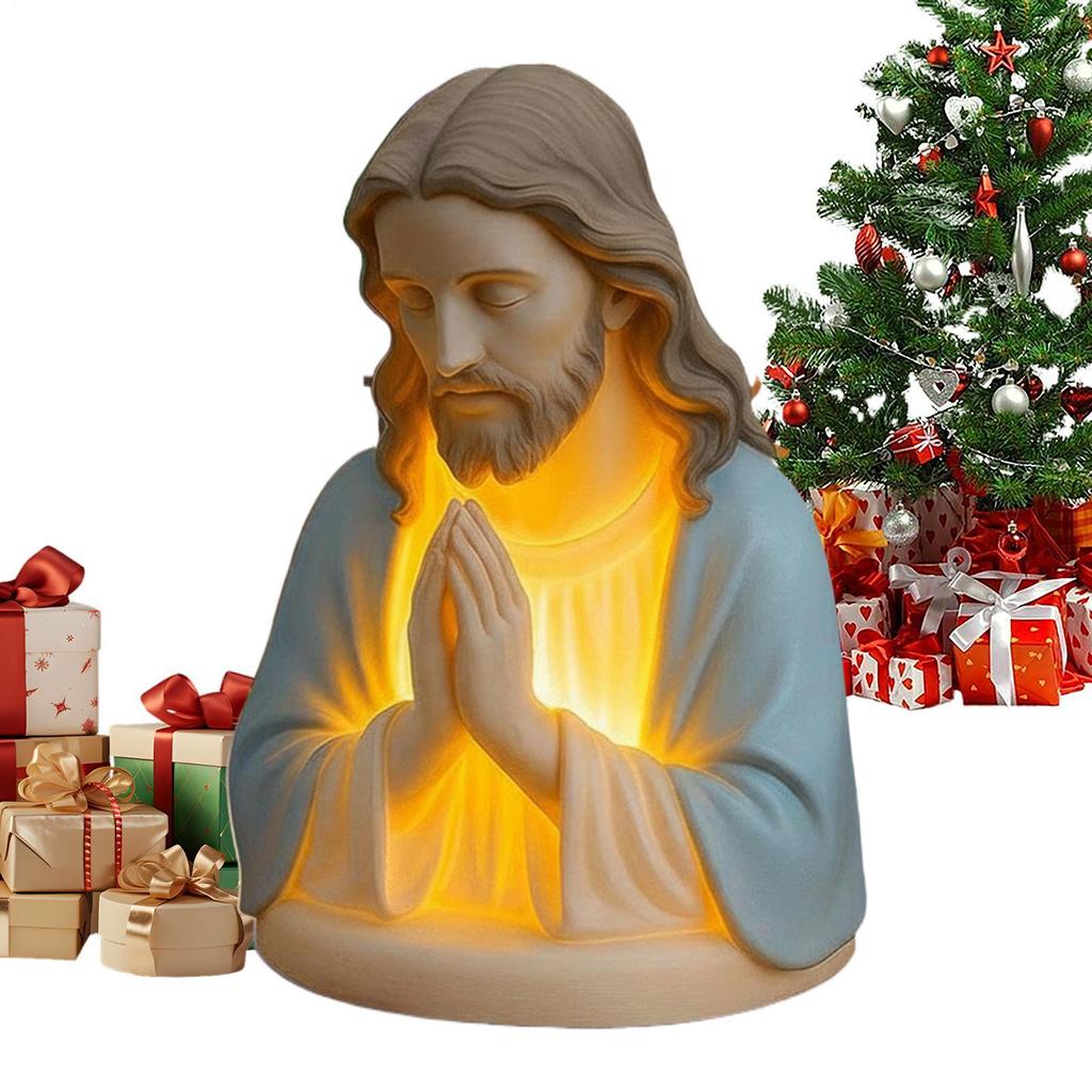Virgin Mary Statue Night Light Resin Elegant Home Decor Christian Night Light for Thanksgiving Holiday Birthday Offices Home