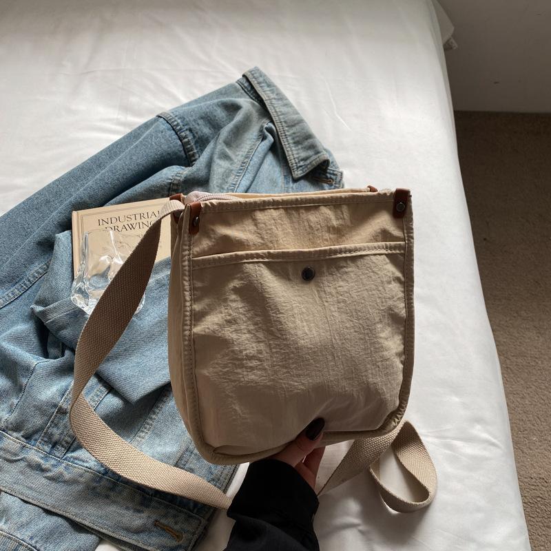 Canvas bag women's large capacity 2025 summer new simple shoulder messenger bag casual fashion trend tote bag