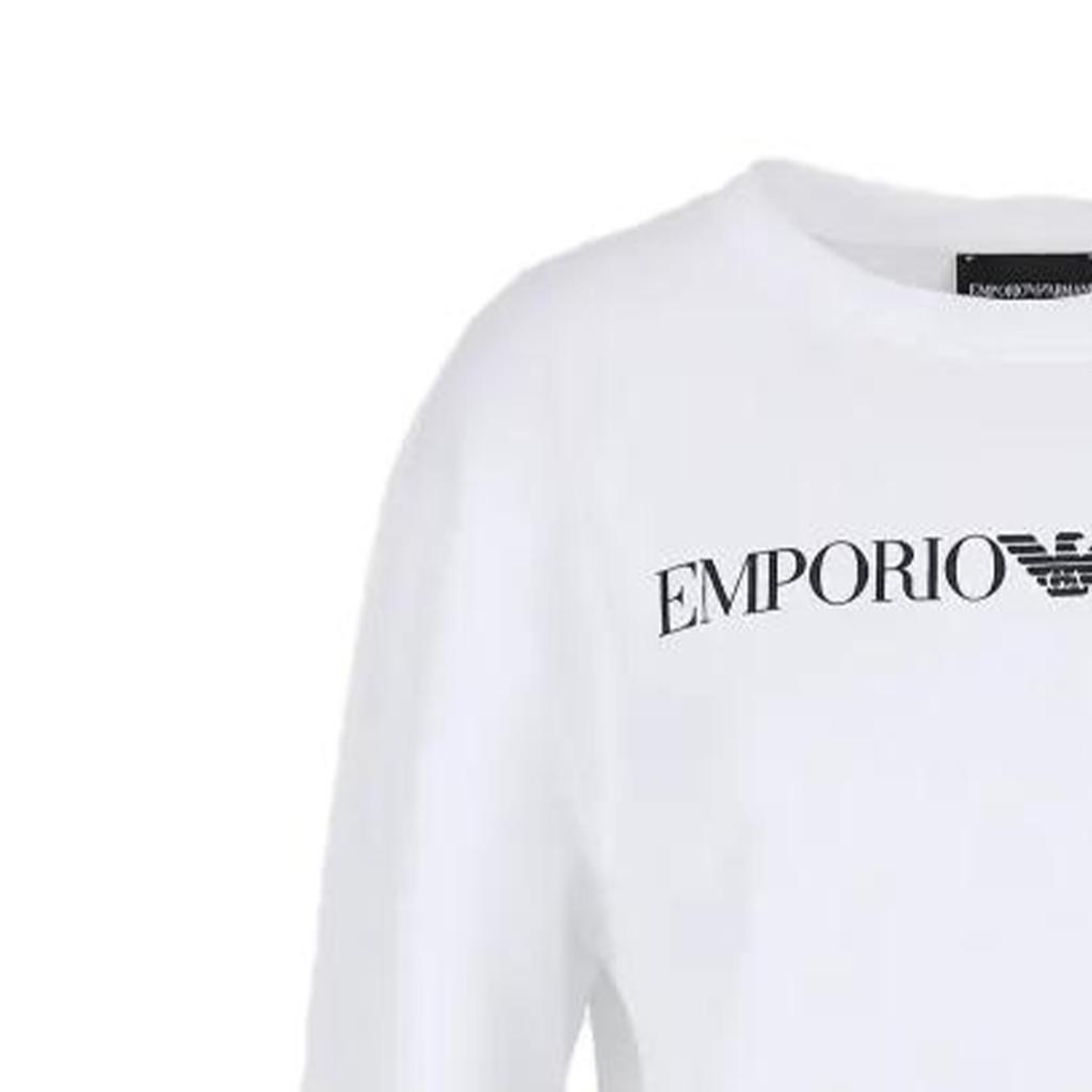 Emporio Armani Ss23 Letter Print Crew Neck Long Sleeve Sweatshirt Women Sweatshirt White 8N2M9E2J49ZF109