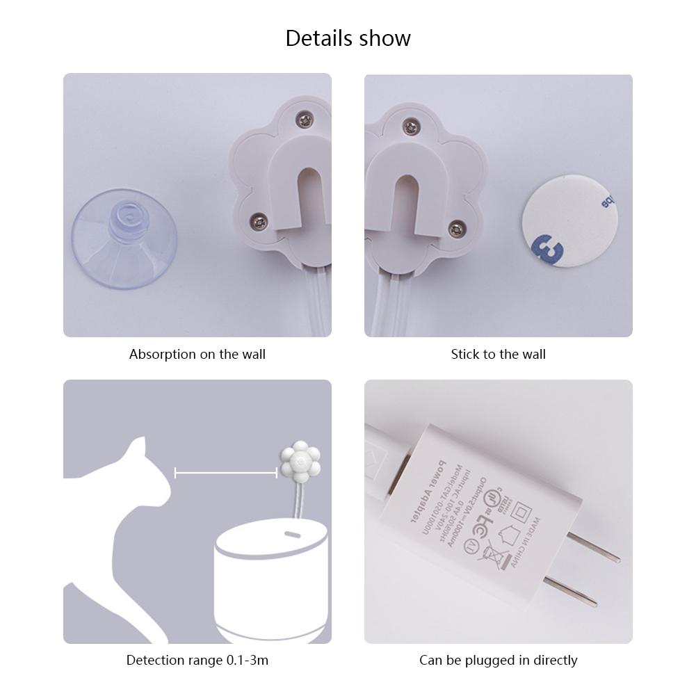 Haustier Wasserspender Bewegungssensor mit USB-Schnittstelle Automatischer Start Stopp Katzen Spender Tragbar Universal Hunde Katzen Zubehör