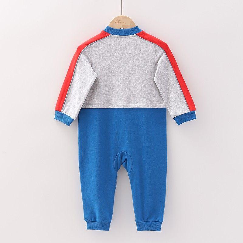 [Good] Mall Brand Discount New Style Baby and Toddler Comfortable Pure Cotton Breathable Patchwork Long-Sleeve Romper 1X039