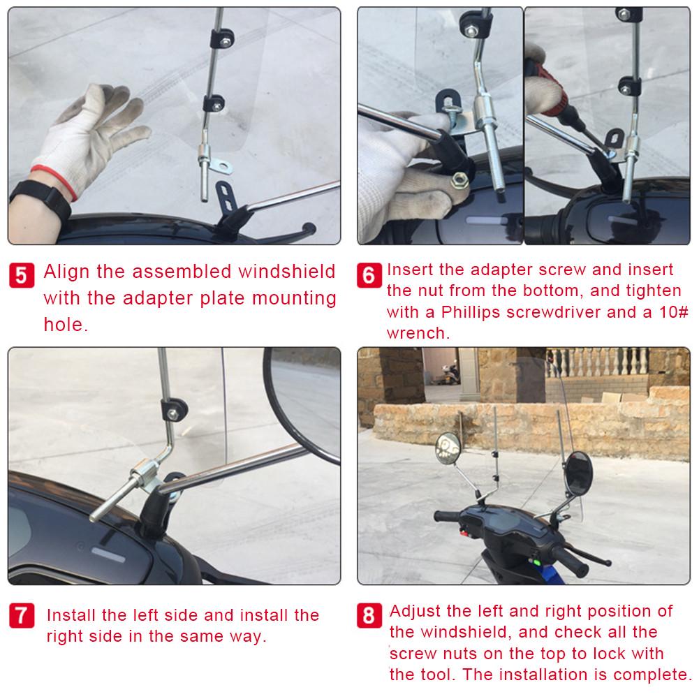 Bike Motorcycle Motorbike Windshield Windscreen Clear High Transparency Windscreen Universal Adjustable Aerofoil