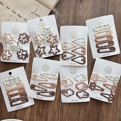 5 Stück Milchkaffee Farbe Pünktchen Kinder Haarspangen BB Clip Baby Mädchen Pony Haarspange Haarspangen Kinder Kopfschmuck Haarschmuck