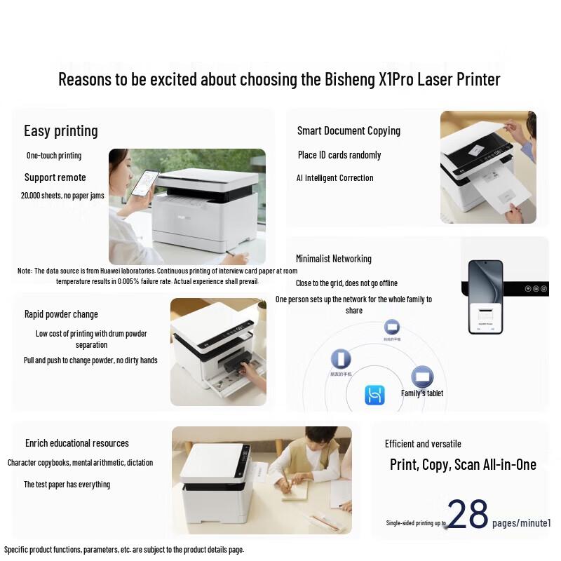 

Huawei Bishang X1 Pro Black and White Laser Printer CN plug (adapter included)