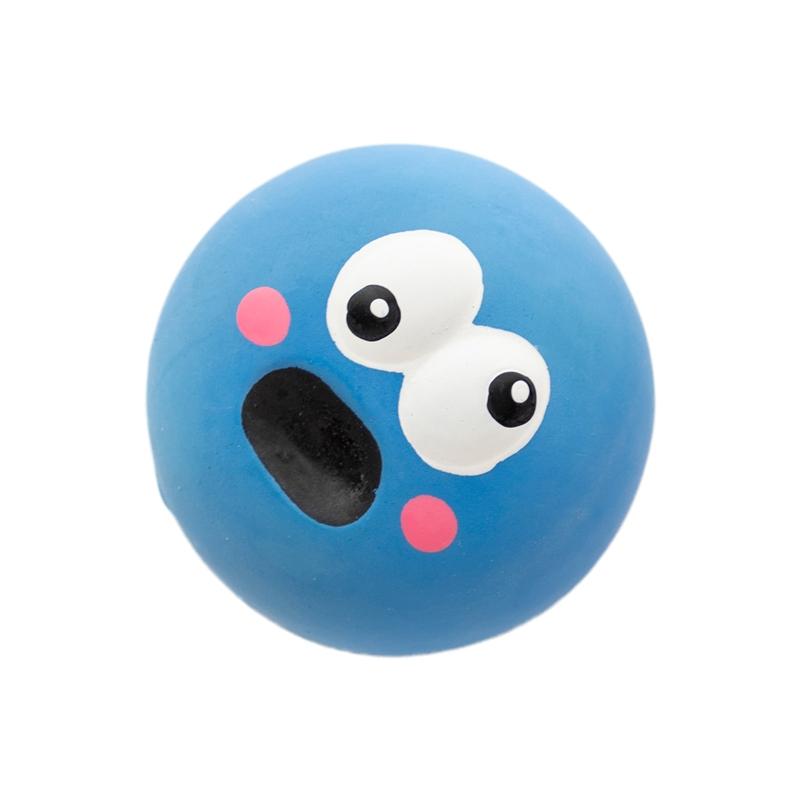 

Dog Toy Ball Bright Color Squeak Rubber Chew Toys for Fetch & Retrieve Training синий