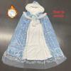 Frozen Elsa Princess Dress & Cloak Set for Girls - 2025 Autumn/Winter Halloween Costume