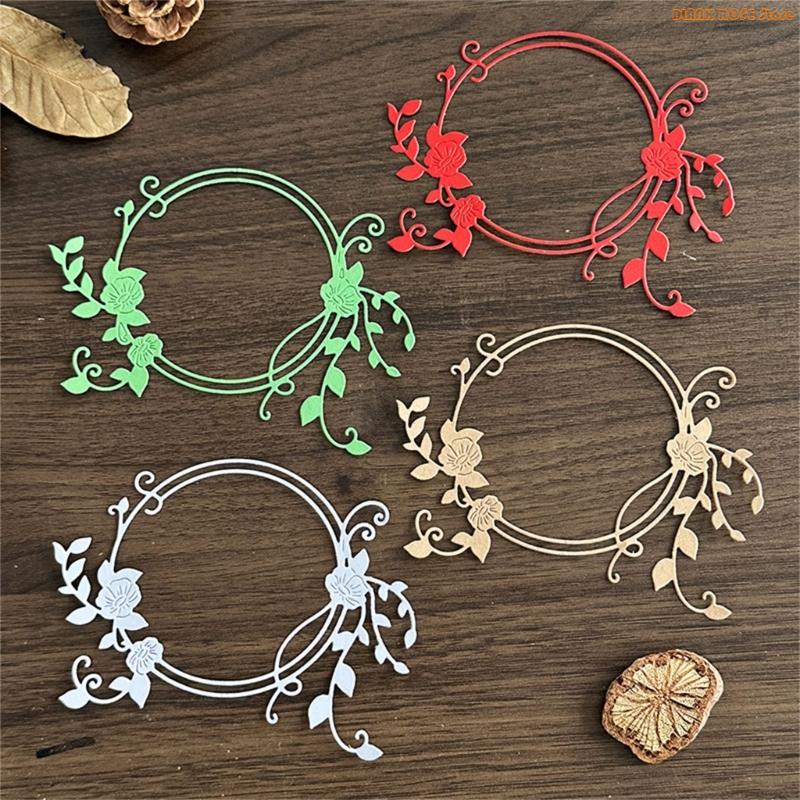 K1AE Flower Wreath Cutting Dies Carbon Steel Die Cut for Card Making Scrapbooking