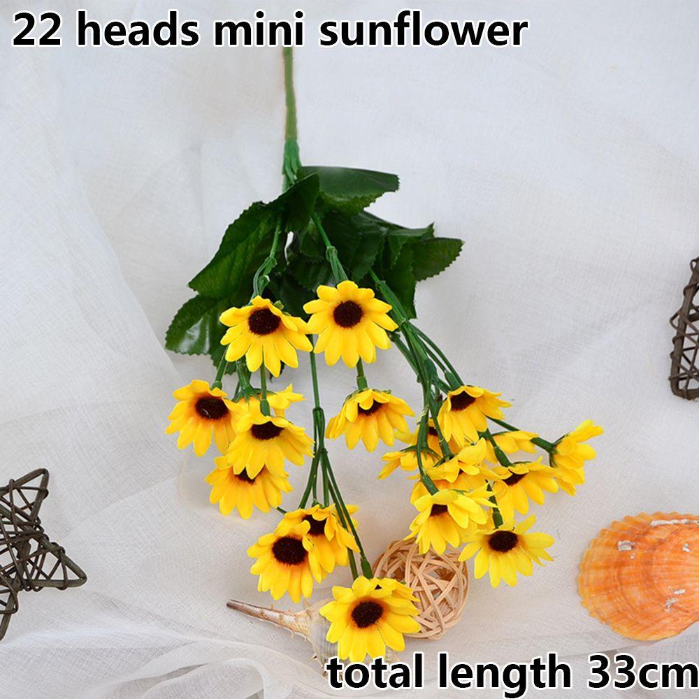 5/7/22 Heads DIY Craft Real Touch Home Decor Wedding Decoration Fake Flores Bouquet Silk Sunflower Artificial Flower