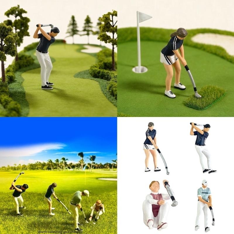Golf Player Figure Model 1:64 Scale Hand Painted Miniature Figure for Miniature Scene Dioramas Props,Model Car Display