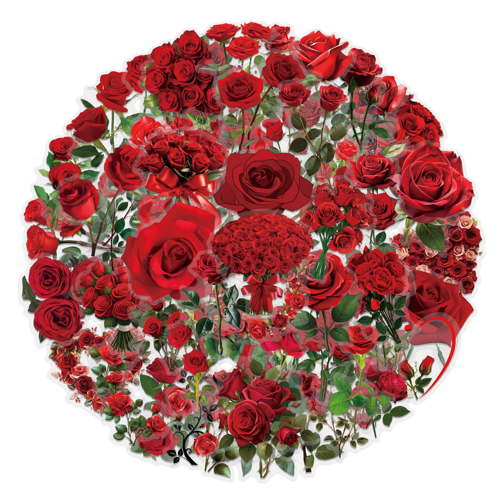 

60 Новых Прозрачных Розовых Наклеек Водонепроницаемые Прозрачные ПЭТ Цветочные Материалы Декоративные Наклейки для Гитары