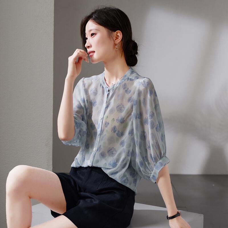 SOFSIL Women s 100% Mulberry Silk 3/4 Sleeve Blouse XL