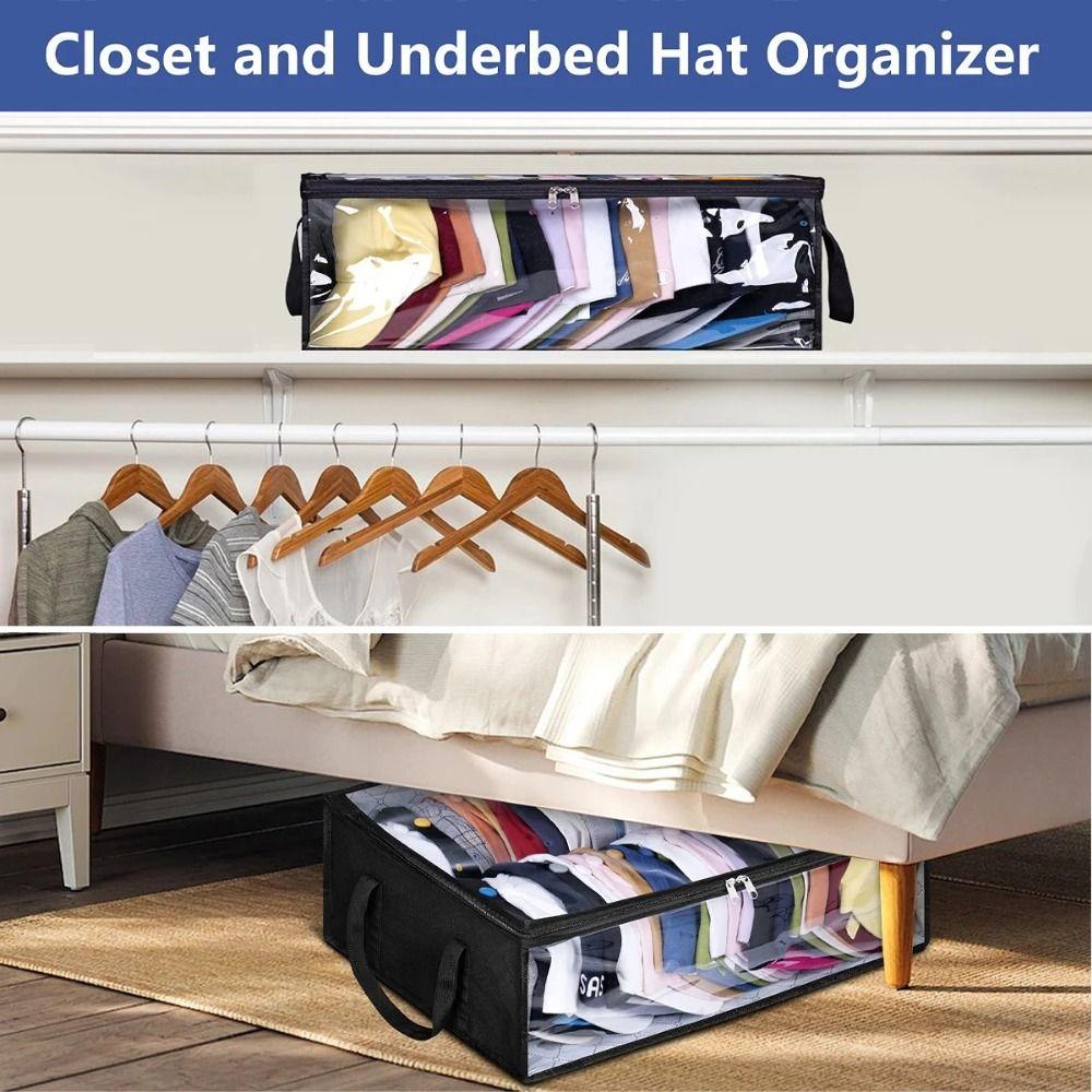 Collapsible Baseball Cap Storage Box Large Capacity Closet Organizer Case Dormitory