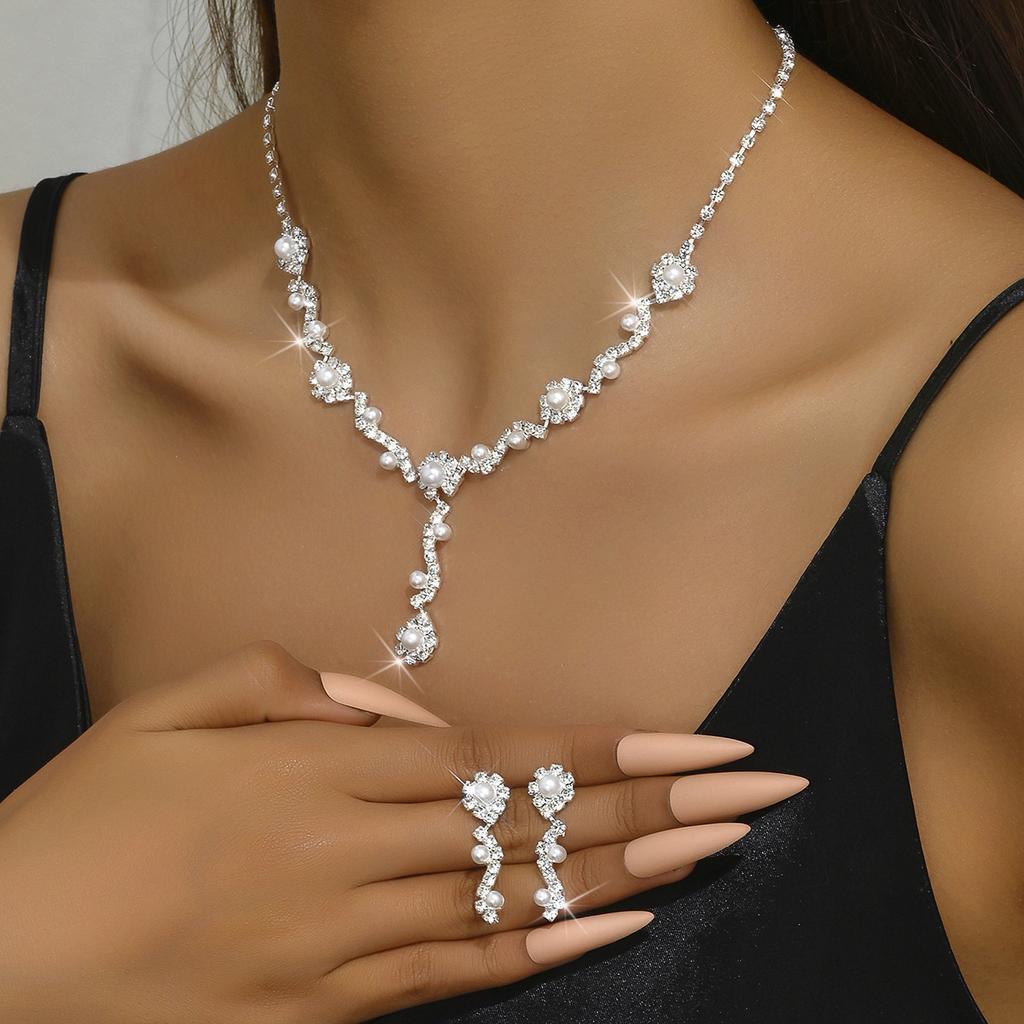 Luxury High-End Sparkling Rhinestone Necklace, Women'S Versatile Two-Piece Necklace
