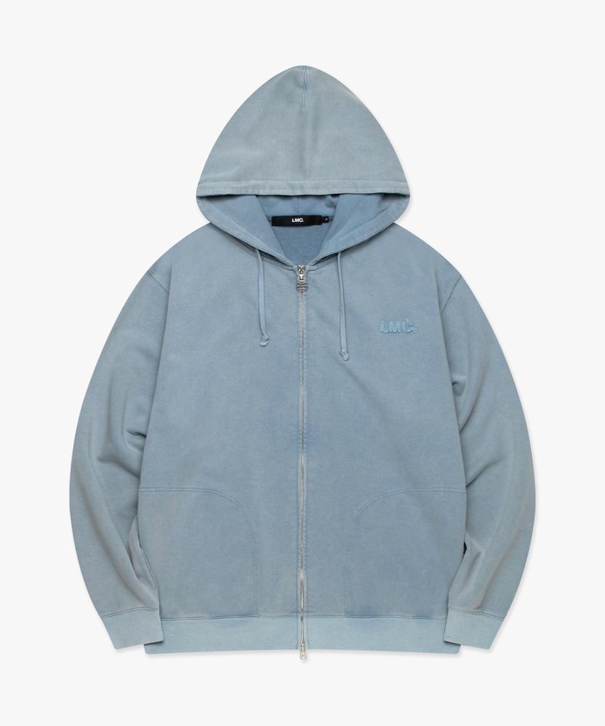 Lmc Washed Og Applique Zip Up Hoodie Blue