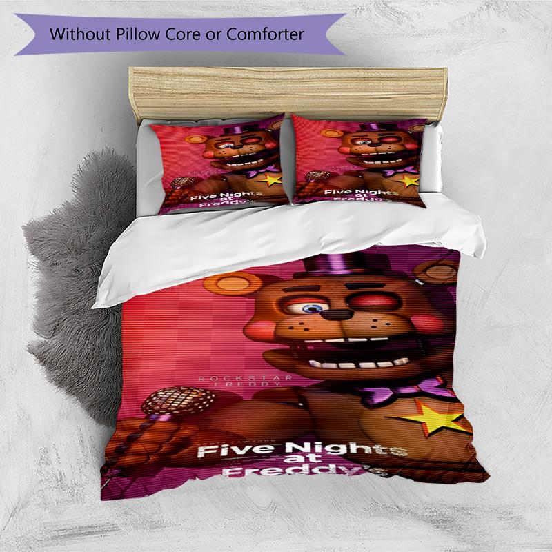 Set copripiumino 3 pezzi (1*Copripiumino + 2*Federe, Senza Nucleo), Set Biancheria da Letto Stampato Five Nights at Freddy's, Decorazione Camera da Letto, Per Tutte le Stagioni, Regalo di Compleanno