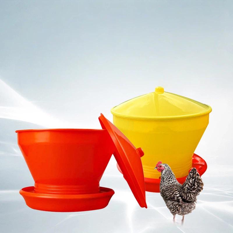 1Pcs Heavy Duty Plastic Poultry Feeder Rainproof Lid Anti Spill Design For Backyard Chicken Coops Small Farms