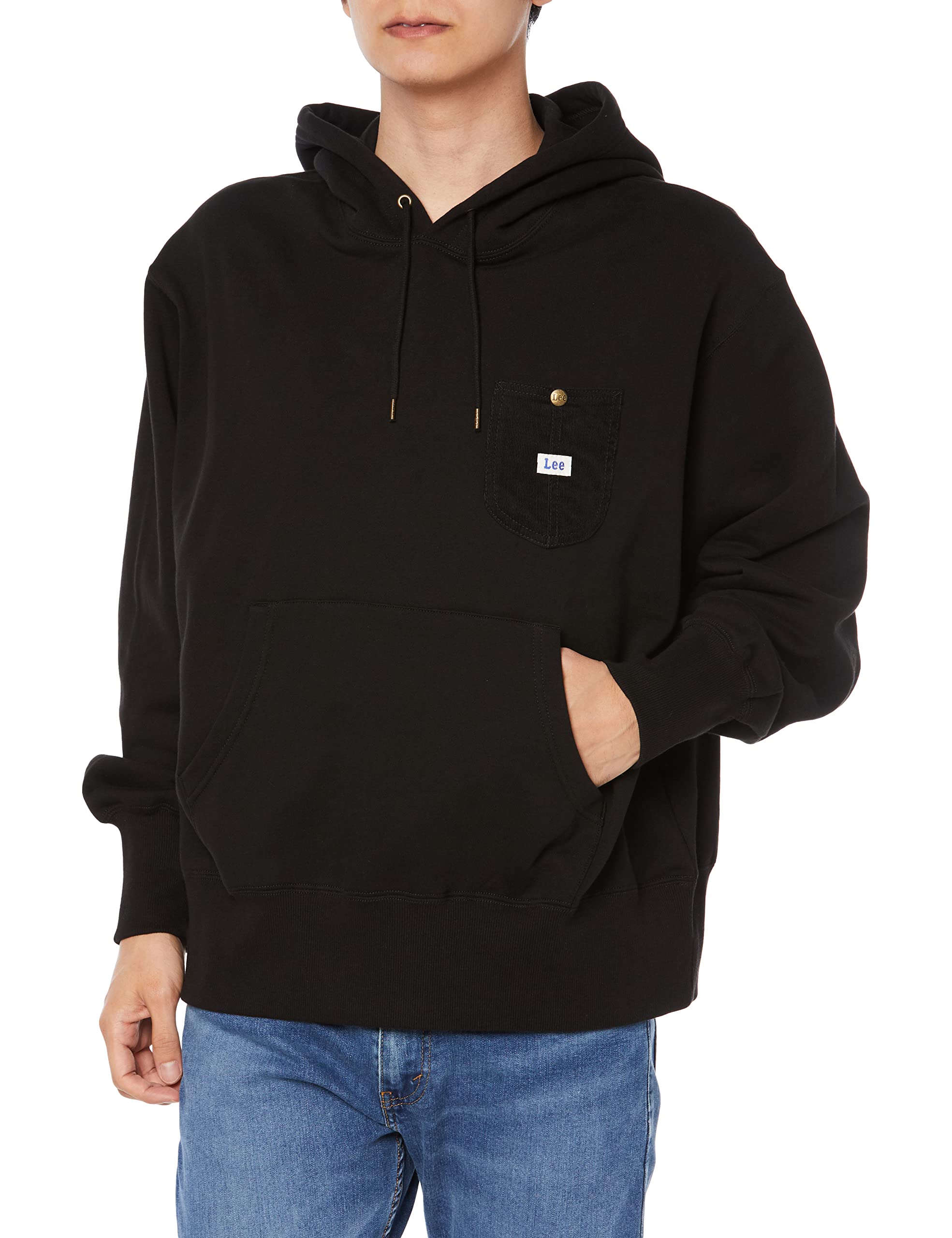 

Lee ВЕЛВЕТОВОЕ ХУДИ С КАРМАНОМ Размер S Толстовка, Черный, чёрный